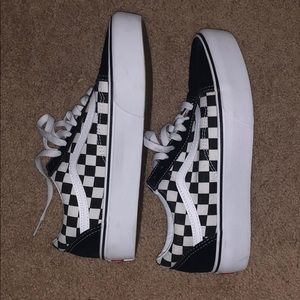 Platform checkered vans - no tags but brand new